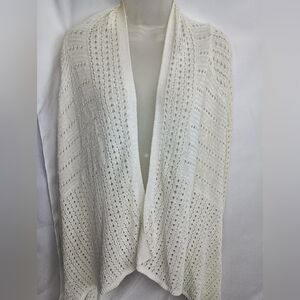 2/$30 WHITE HOUSE BLACK MARKET Boho Elegant Cream‎ Knit Women's Sweater (#1,548)